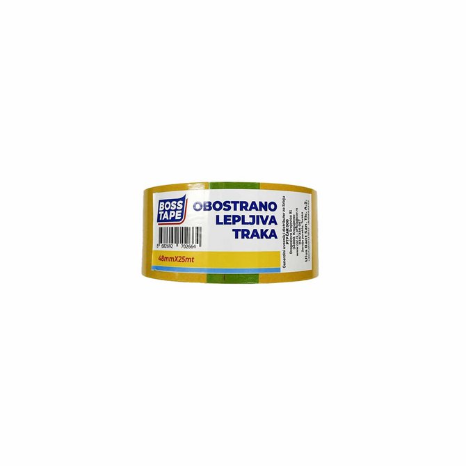 BOSS TAPE obostrano lepljiva traka 48mmx25m BOSS TAPE obostrano lepljiva traka 48mmx25m