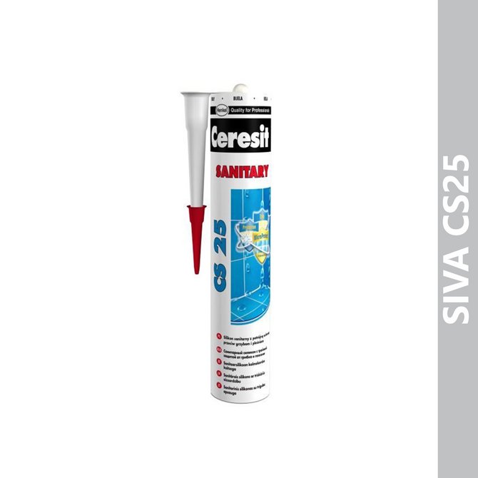 CERESIT sanitarni silikon CS25 280 ml siva CERESIT sanitarni silikon CS25 280 ml siva