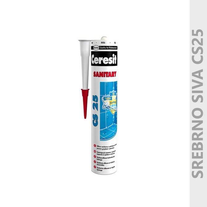 CERESIT sanitarni silikon CS25 280 ml srebrna CERESIT sanitarni silikon CS25 280 ml srebrna