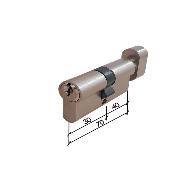 DABEL cilindar CL00 Ni 70 mm sa dugmetom DABEL cilindar CL00 Ni 70 mm sa dugmetom