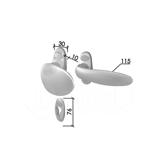 DABEL kvaka rozeta za alu vrata Goč siva 0101706 DABEL kvaka rozeta za alu vrata Goč siva 0101706