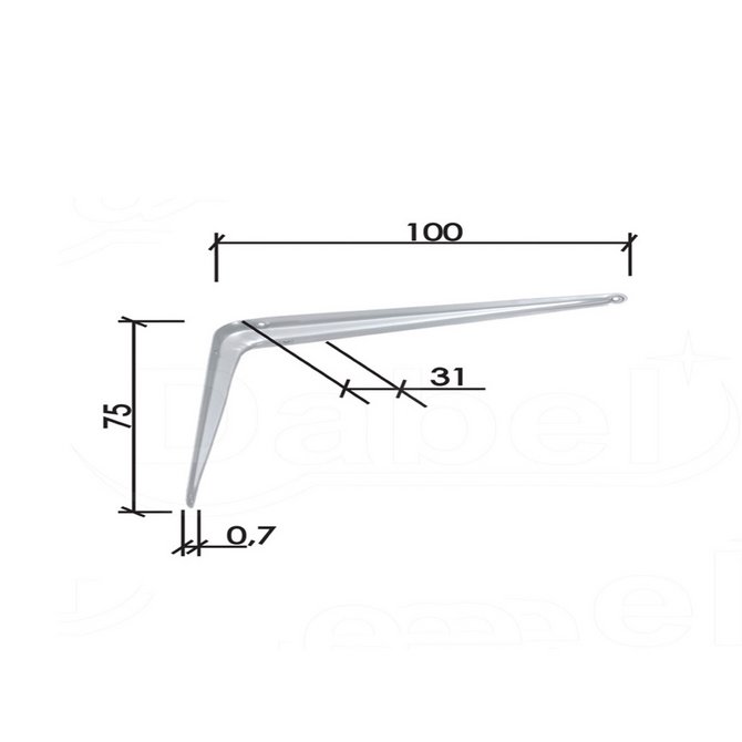 DABEL Nosač police konzolni 100x75mm DABEL Nosač police konzolni 100x75mm