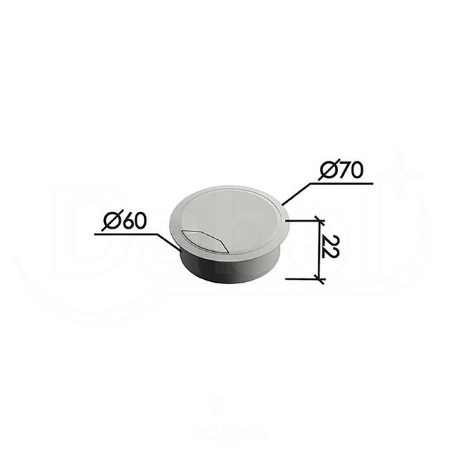 DABEL rozeta za kablove MA04 fi60/70/22mm DBP1 siva/bela DABEL rozeta za kablove MA04 fi60/70/22mm DBP1 siva/bela