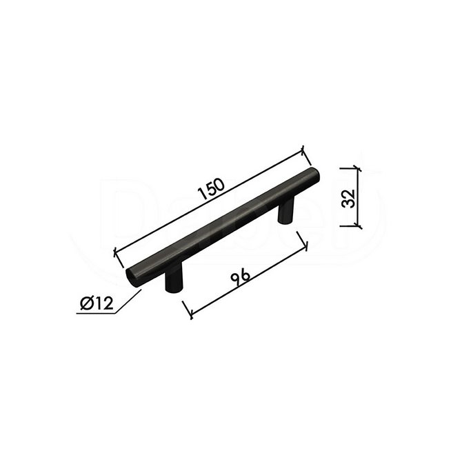 DABEL ručica za nameštaj C90 crna 0205545 96/150/32/fi12mm DABEL ručica za nameštaj C90 crna 0205545 96/150/32/fi12mm