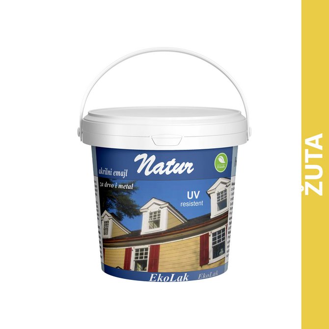 NATUR akrilni emajl za drvo i metal 0.75l žuta NATUR akrilni emajl za drvo i metal 0.75l žuta