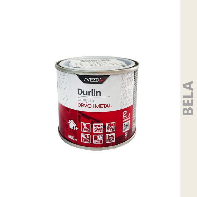 DURLIN emajl za drvo i metal 0.2l bela DURLIN emajl za drvo i metal 0.2l bela
