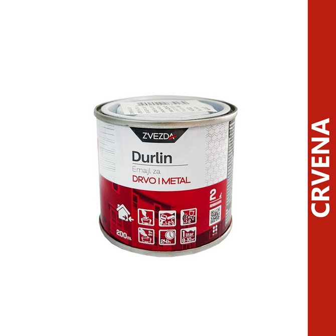 DURLIN emajl za drvo i metal 0.2l crvena DURLIN emajl za drvo i metal 0.2l crvena