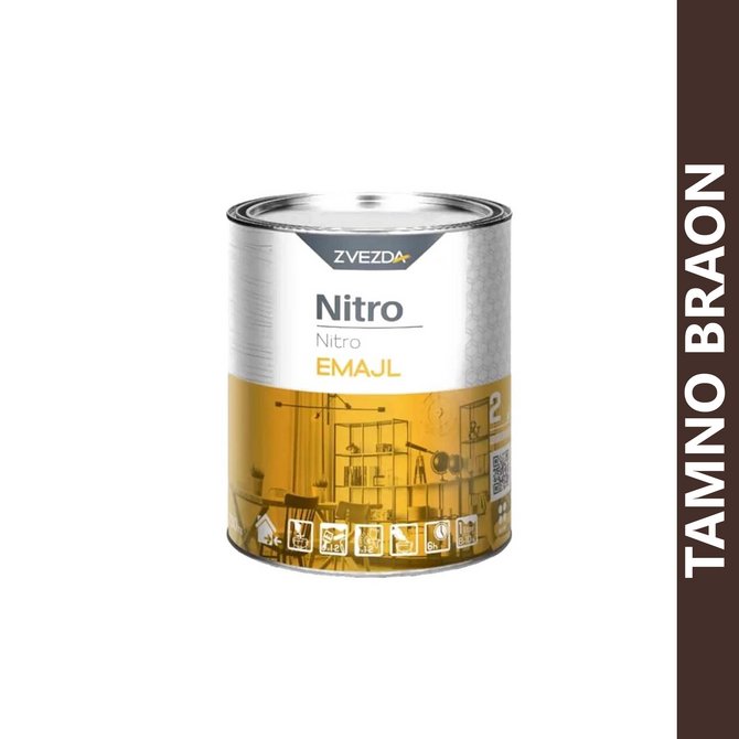 ZVEZDA nitro emajl za drvo i metal 0.75l braon ZVEZDA nitro emajl za drvo i metal 0.75l braon