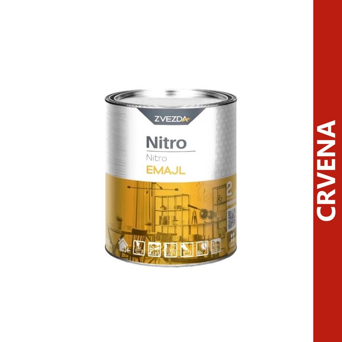 ZVEZDA nitro emajl za drvo i metal 0.75l crvena ZVEZDA nitro emajl za drvo i metal 0.75l crvena