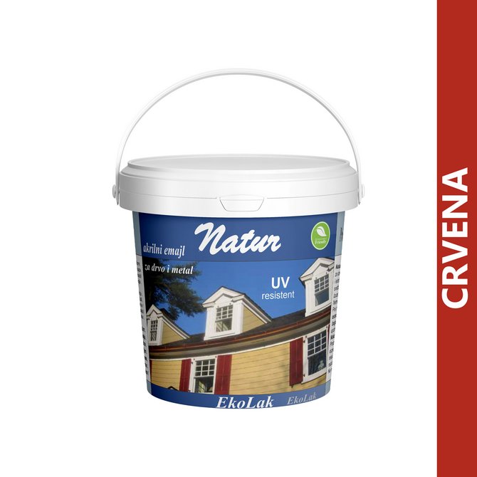 NATUR akrilni emajl za drvo i metal 0.75l crvena NATUR akrilni emajl za drvo i metal 0.75l crvena