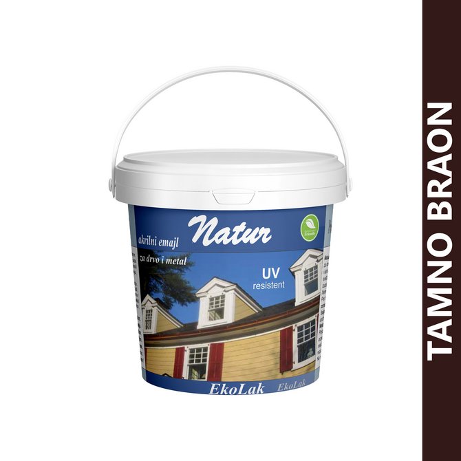 NATUR akrilni emajl za drvo i metal 0.75l tamno braon NATUR akrilni emajl za drvo i metal 0.75l tamno braon