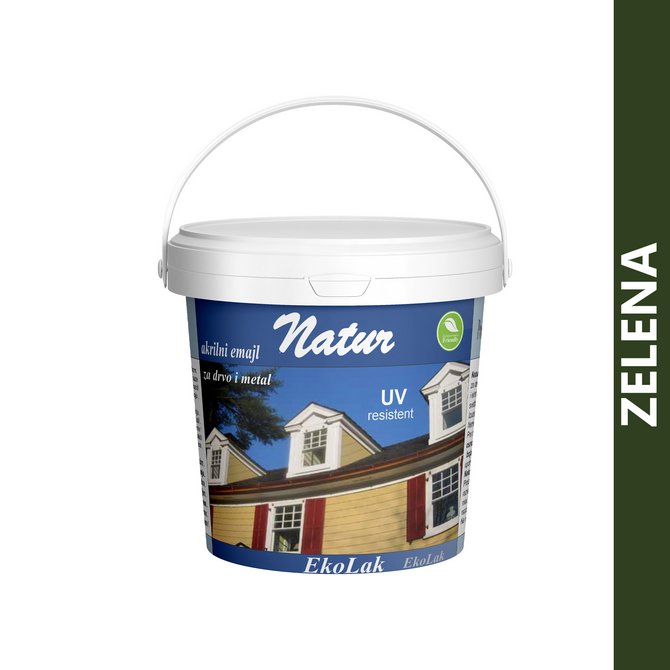 NATUR akrilni emajl za drvo i metal 0.75l zelena NATUR akrilni emajl za drvo i metal 0.75l zelena
