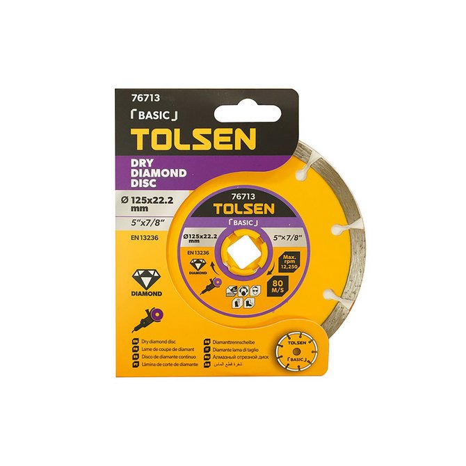 TOLSEN dijamantska rezna ploča segmentna 125x22.2mm 76713 TOLSEN dijamantska rezna ploča segmentna 125x22.2mm 76713