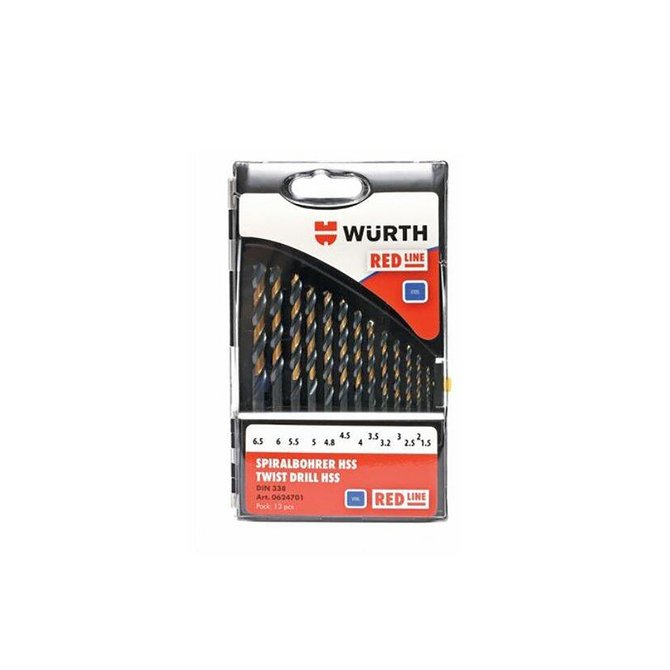 WURTH set 13 burgija za metal 1.5-6.5mm 0624701 WURTH set 13 burgija za metal 1.5-6.5mm 0624701